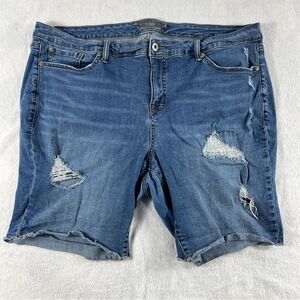 Womens Torrid Distresed Denim Bermuda Shorts 0588